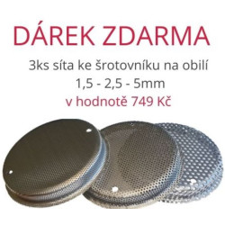 Tři síta o velikosti 1,5 – 2,5 – 5mm + klíč v hodnotě 749 Kč